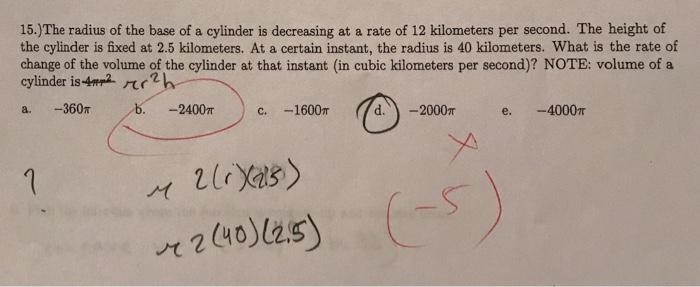 What is the rate of change of the volume of the cylinder at that instance (in cubic-example-1