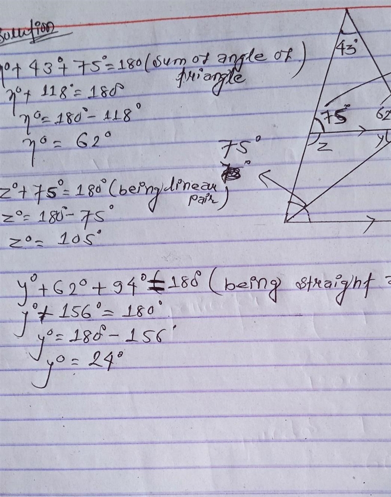 Find the unknown angles​-example-1