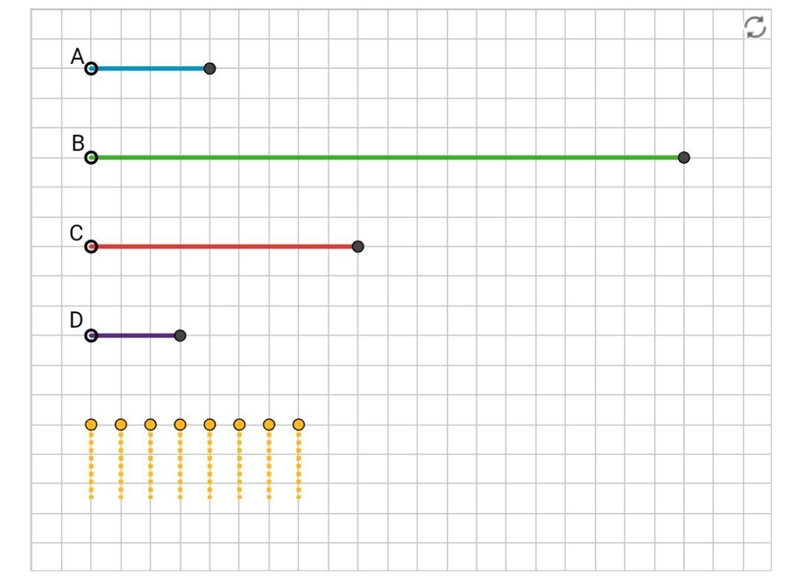 Compare the lengths of the segments. Rope C is _______ times as long as rope A. Write-example-1