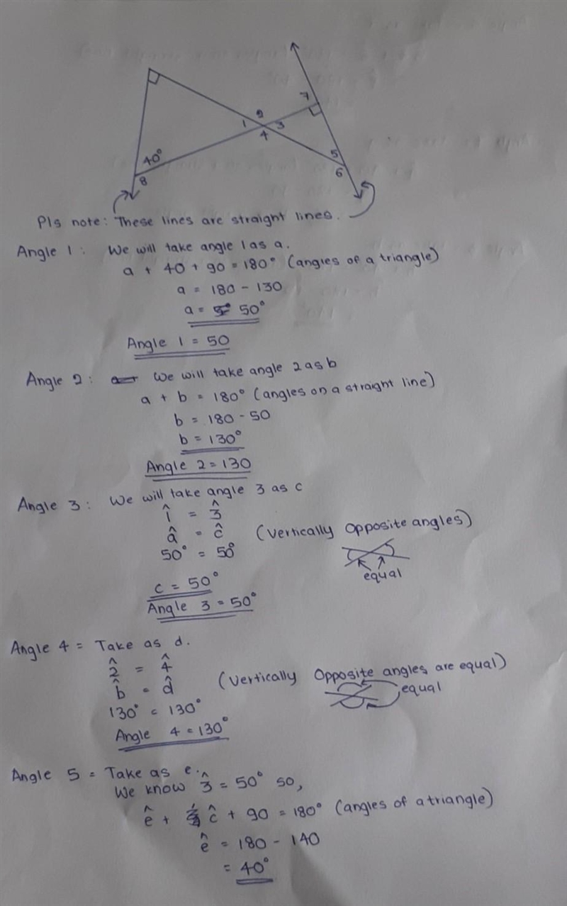 Find the measure of the numbered angles. Angle 1 = Angle 2 = Angle 3 = Angle 4 = Angle-example-1