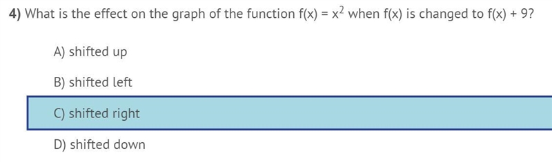 What is the effect on the graph of the function f(x)=x^2 when f(x) is changed to f-example-1