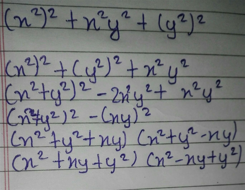 (x²)² + x²y² + (y²)² solution ​-example-1