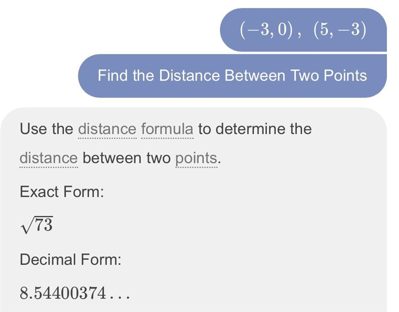 Find the distance between the two points rounding to the nearest tenth (if necessary-example-1