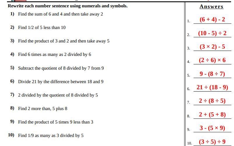 Rewrite each number sentence using numerals and symbols. Subtract 16 from 23 and then-example-1