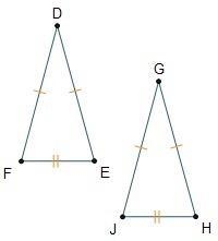 Triangle DEF is congruent to TriangleGHJ by the SSS theorem. Which rigid transformation-example-1