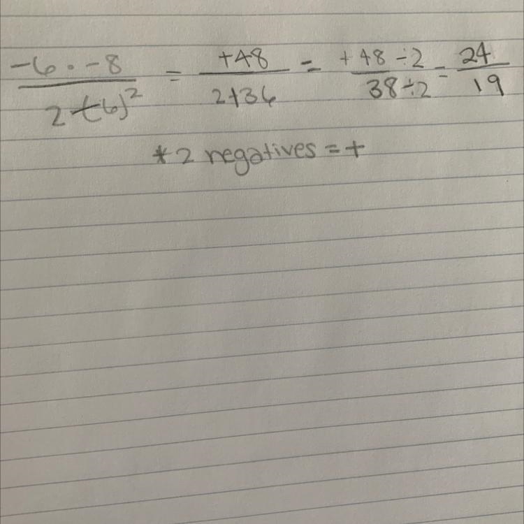 What's the answer for this (-6) x (-8) / (+2) - (-6²) Show all the steps-example-1