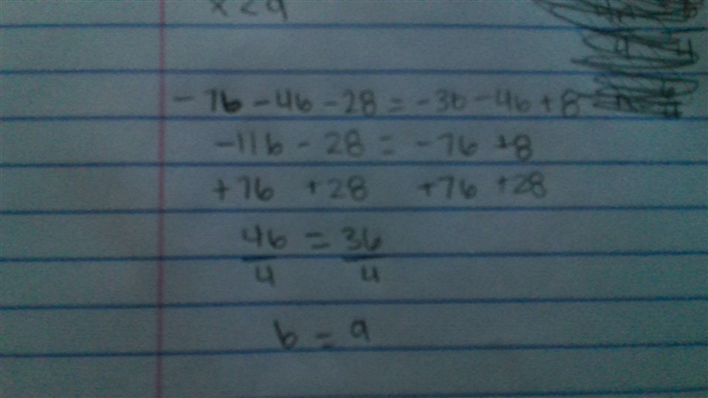 -7b - 4(b + 7) = -3b - 4(b - 2)-example-1