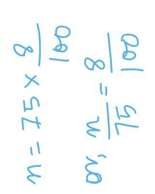 Which proportion would you use to find 8% of 75? A: 8/100 = 75/n B: 8/100 = n/75 C-example-1