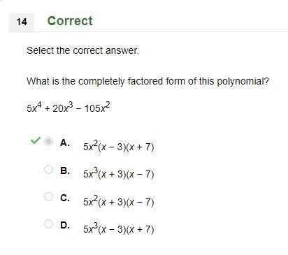 Select the correct answer. What is the completely factored form of this polynomial-example-1