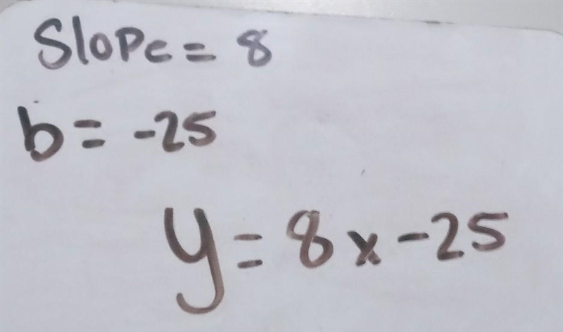 Complete the equation of the line through (3, -1) and (4, 7)-example-3