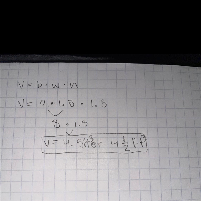 5. What will the volume be of this prism in cubic feet? Show your formula and all-example-1