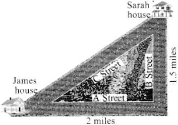 There are two paths that one can use to go from Sarah’s house to James’ house. One-example-1