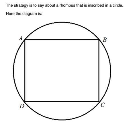 Rafael was asked to construct a square inscribed in a circle. He drew a circle and-example-2