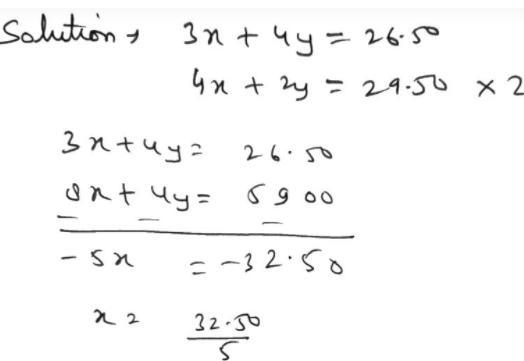 Help me plzzz Stefan bought 3 hamburgers and 4 fries for a total cost of $26.50.-example-1