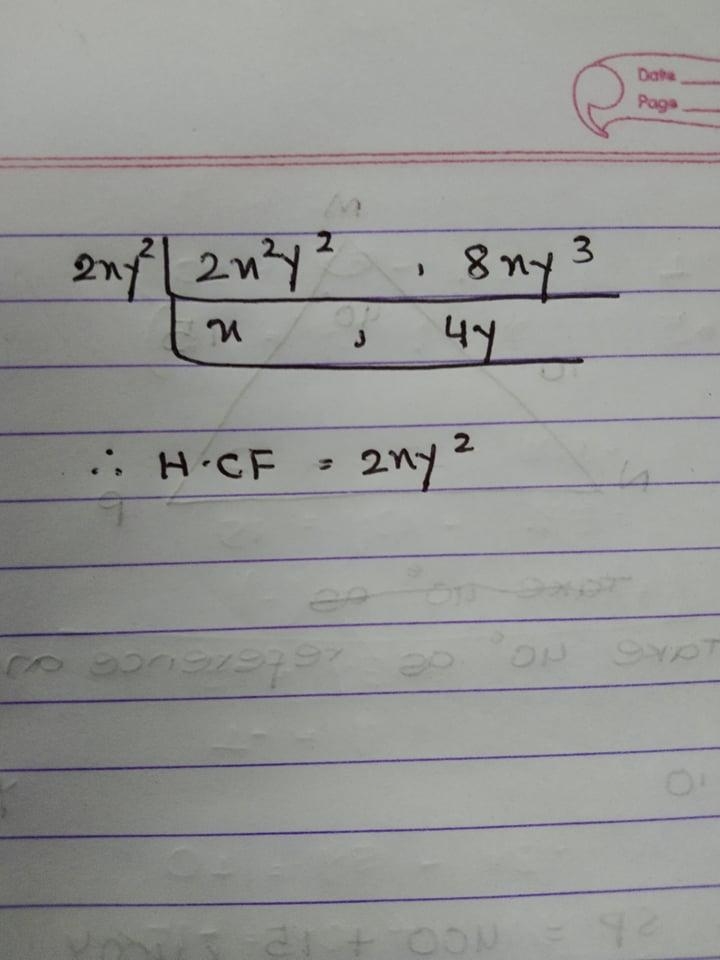 H.C.F of 2x²y² , 8xy³-example-1