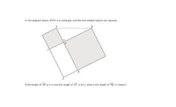 If the length of SR is 4 meters and the length of ST is 8 meters , what is the length-example-1