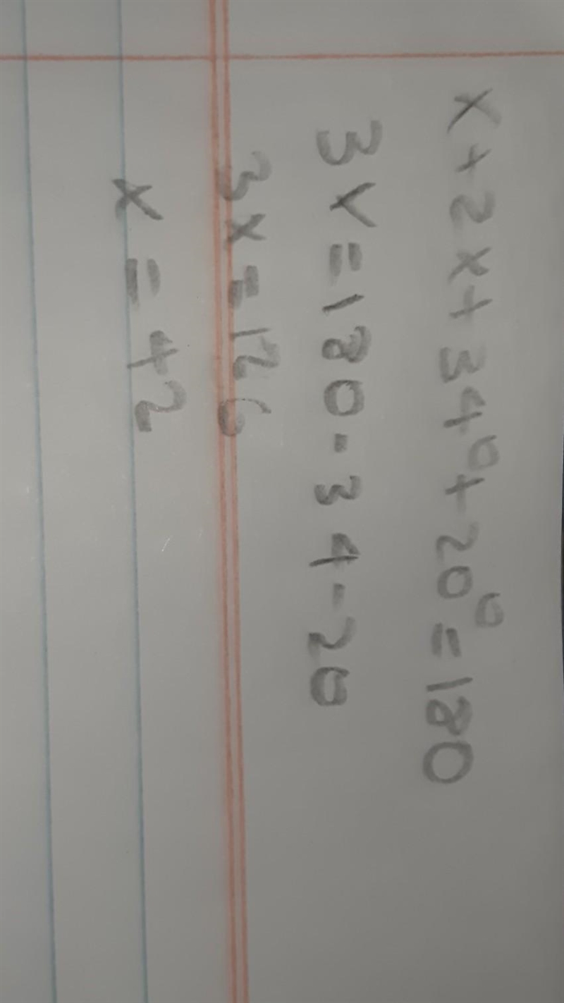 Line ab and cd (if presented in the picture) are straight lines. Find x (the pictures-example-1