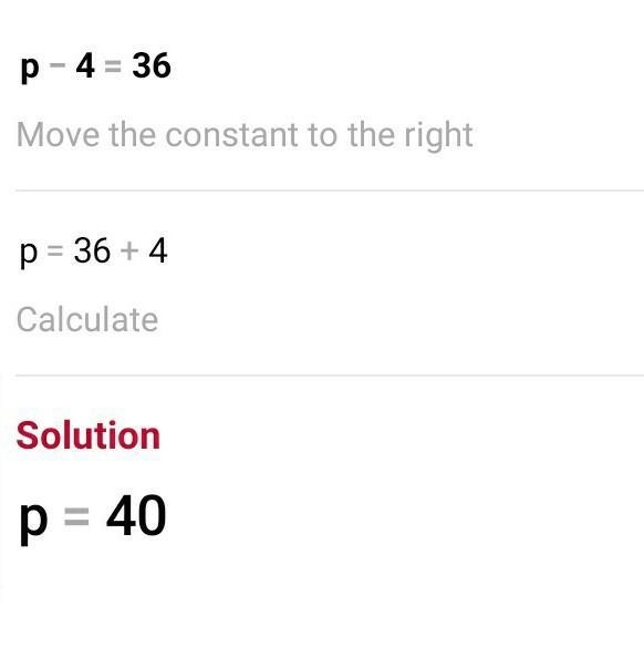 Solve for p : p-4 -136 p=-example-1