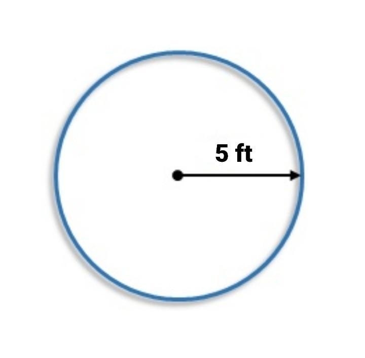 A circle has a radius of 5 ft. What is the area​-example-1