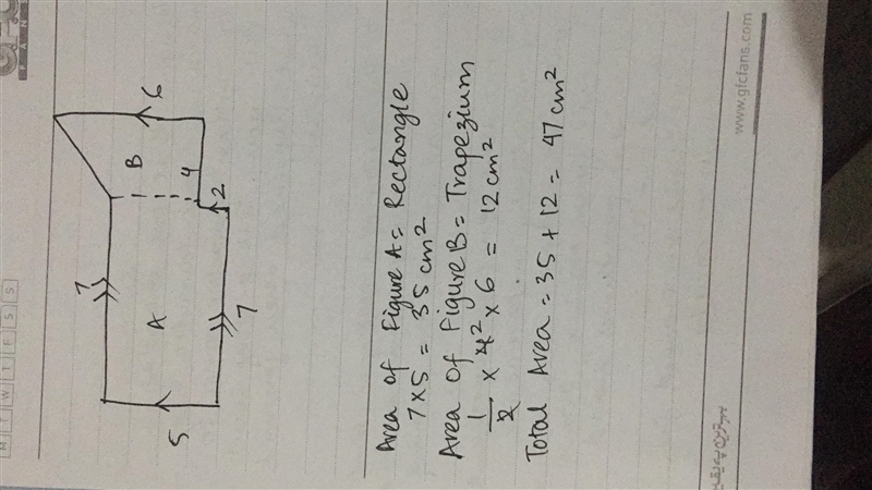 PLEASE HELP! Please find the area of the composite figure. Number only please. Thank-example-1