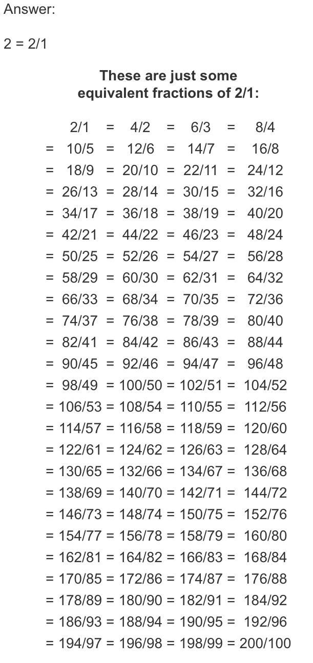 What fractions are equal to 2-example-1