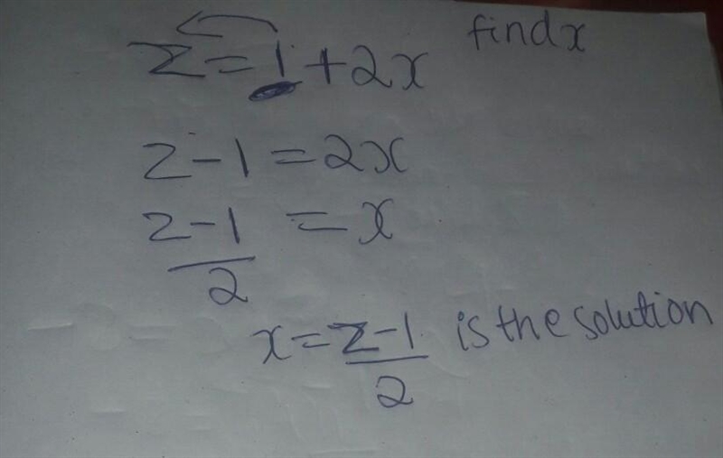 Z= 1+2x,for x Immediate help pls-example-1