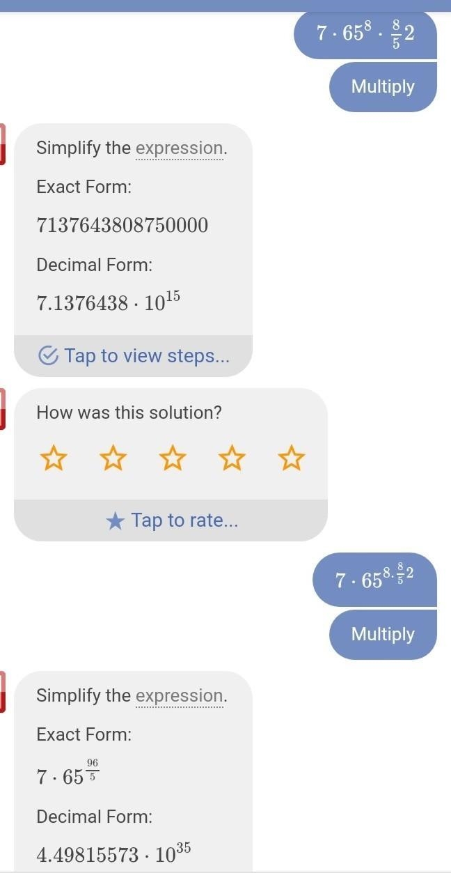 What will it be 7x6 {5}^{8 * (8)/(5) 2} ​-example-1