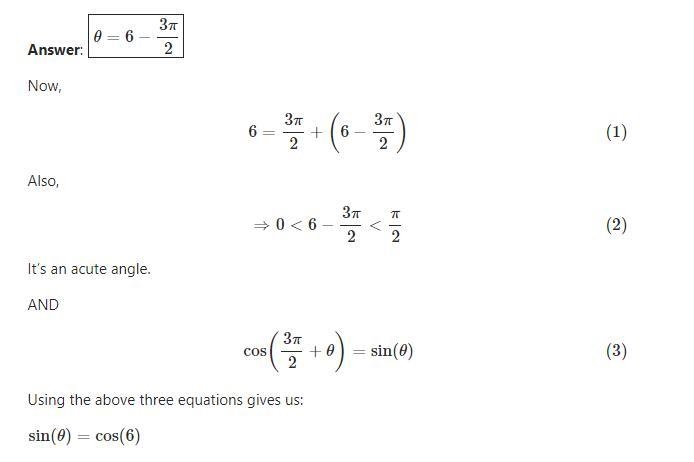 For an acute angle 8, the equation sin(O) = cos(6) is true. What is the value of 0?-example-1