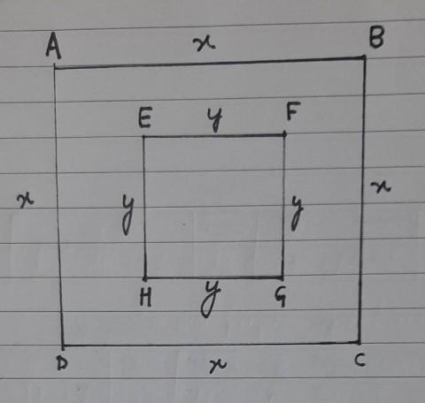 3. In a figure a small square is cutting out from the largesquare. The area of the-example-1