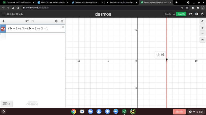 3w-1 divided by 3 minus 2w+1 divided by 3 =1-example-1