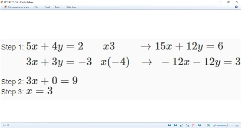 A student solved a system of equations by elimination. Describe and correct the error-example-1