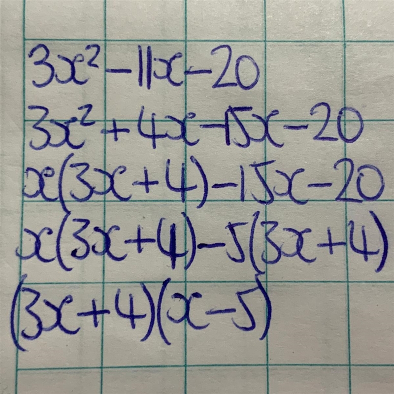 Factorize 3x²-11x-20​-example-1