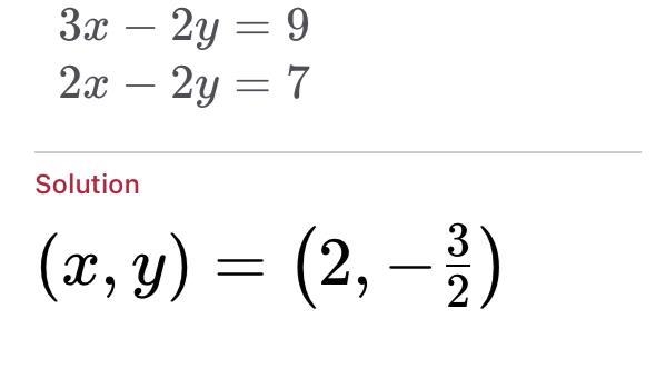 3x-2y=9 2x-2y=7 (by elimination method)-example-1