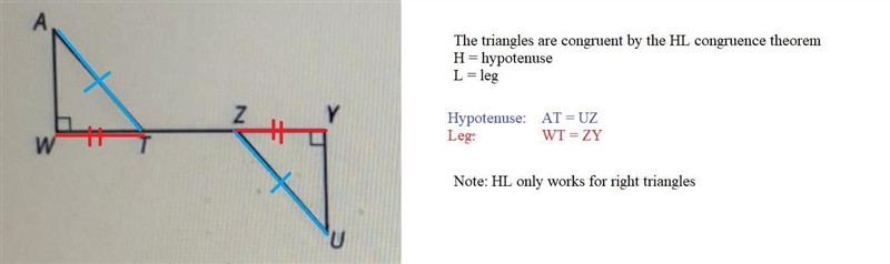 Determine whether Triangle AWT= UYZ. explain your reasoning ​-example-1