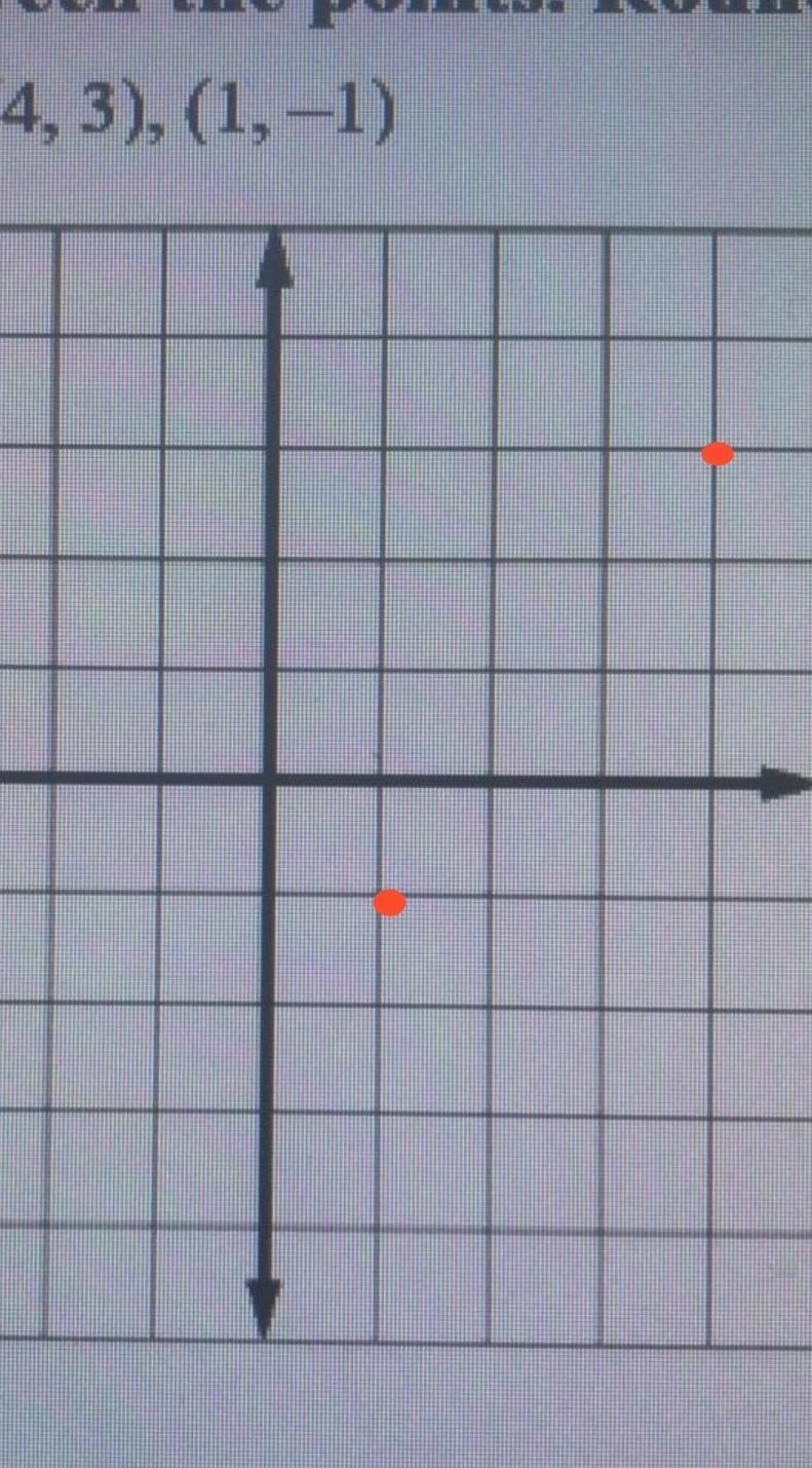 Graph each pair of ordered pairs. Then find the distance between the points. Round-example-1