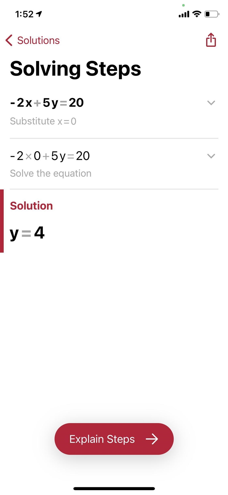 -2x+5y=20 solve for y​-example-1