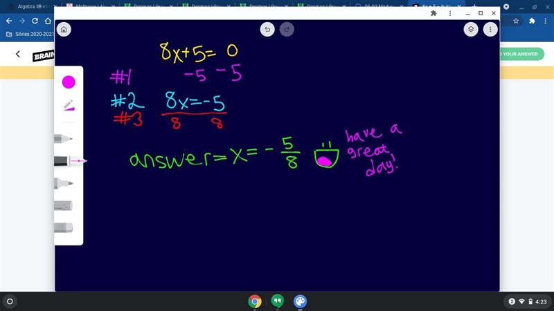 8x + 5 = ik im slow but i need help lolol-example-1