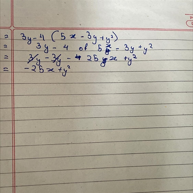 3y-4(5x-3y+y²) expand and simplify​-example-1