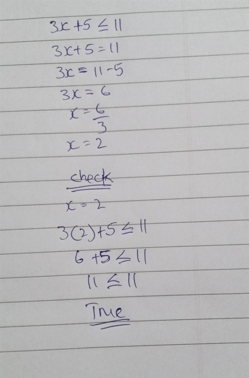 Solve the inequality 3x+5≤ 11-example-1