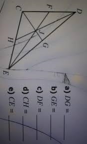 If J is the centroid of cde, de=52, fc=15, he=14, find each missing measure-example-1