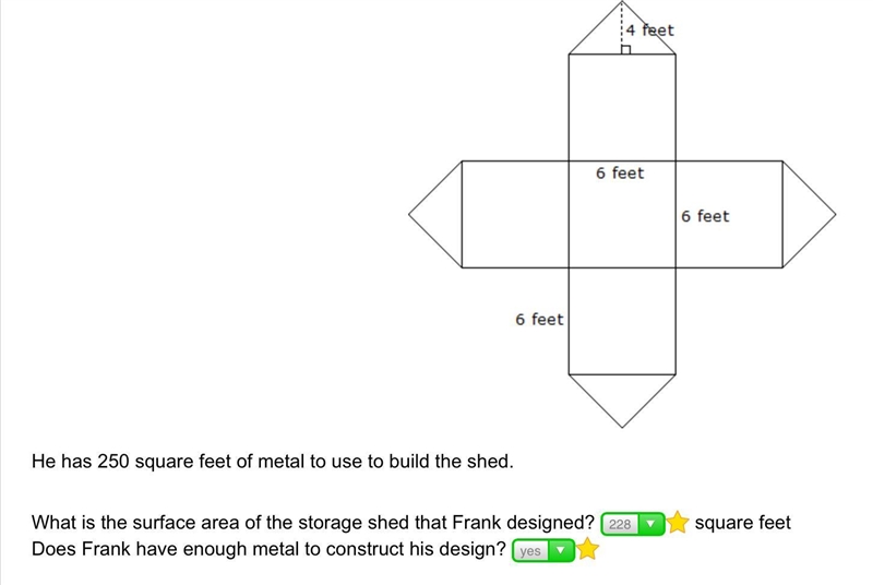 Frank designed a net for a storage shed that he is going to construct out of metal-example-1