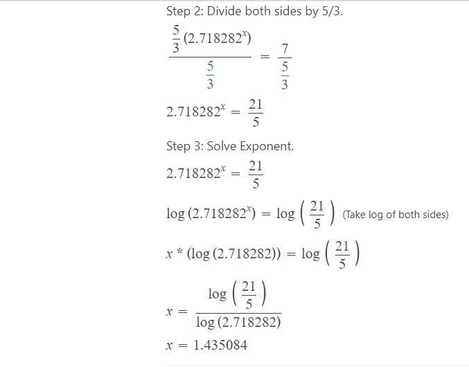 Solve the following equation: 5/3e^x-1 – 2 = 4 Step by step-example-1