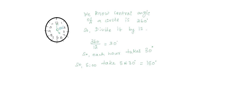 What is the measure of the angle formed by the minute hand and the hour hand of a-example-1