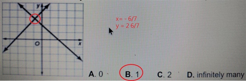 Use the graph to determine how many solutions exist for the system -4x + 3y = 12 x-example-1