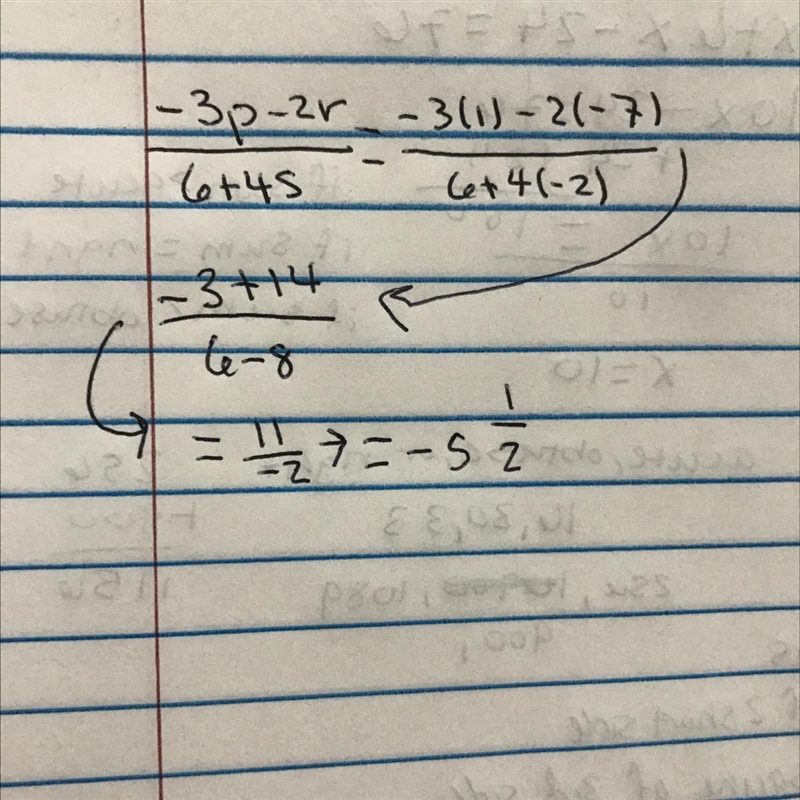 Evaluate the expression if p = 1,1=-7, and s= -2. -3p-21 6+4s Plzz hurry!!-example-1