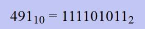 Convert 491 into binary number-example-1