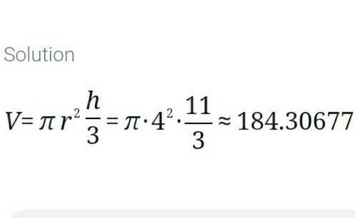 What is the volume of the cone? Round to the nearest cubic cm.-example-1