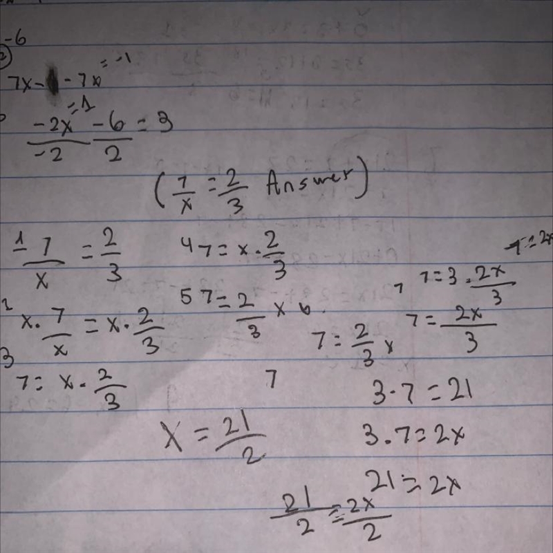 Solve the equation : 7:x=2:3-example-1