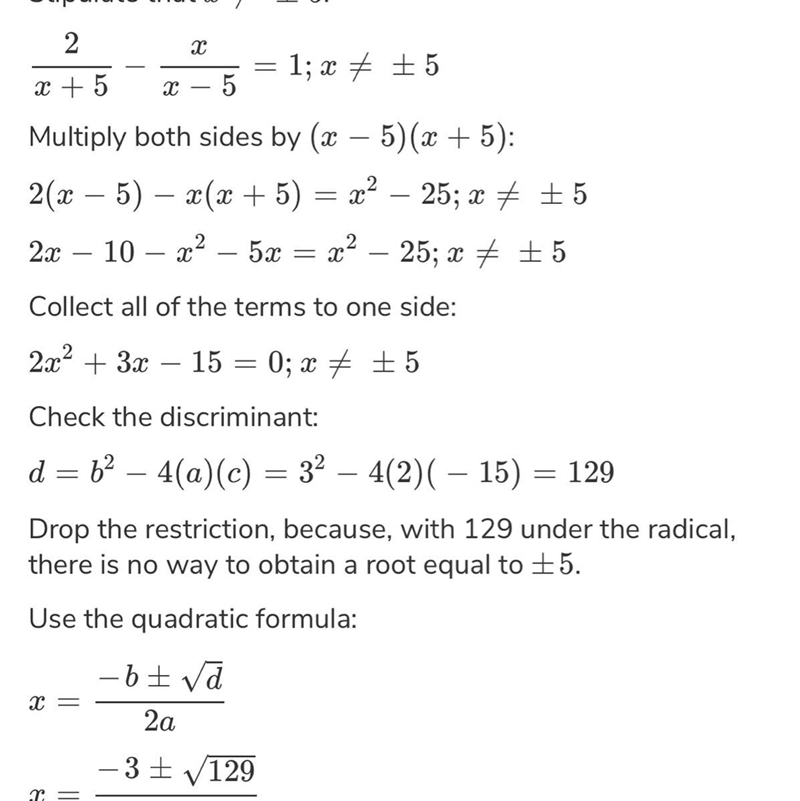 Solve using quadrant equation 2/x+5=1- x+1/5-example-1