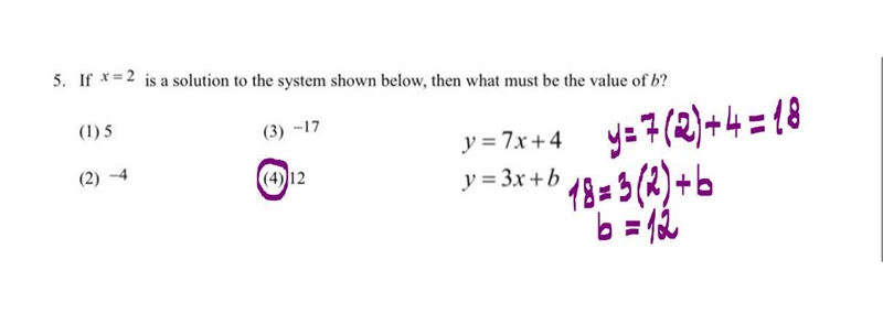 If x = 2 is a solution to the system shown below, then what must be value of b? y-example-1